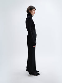 Cropped flared trousers in twill wool