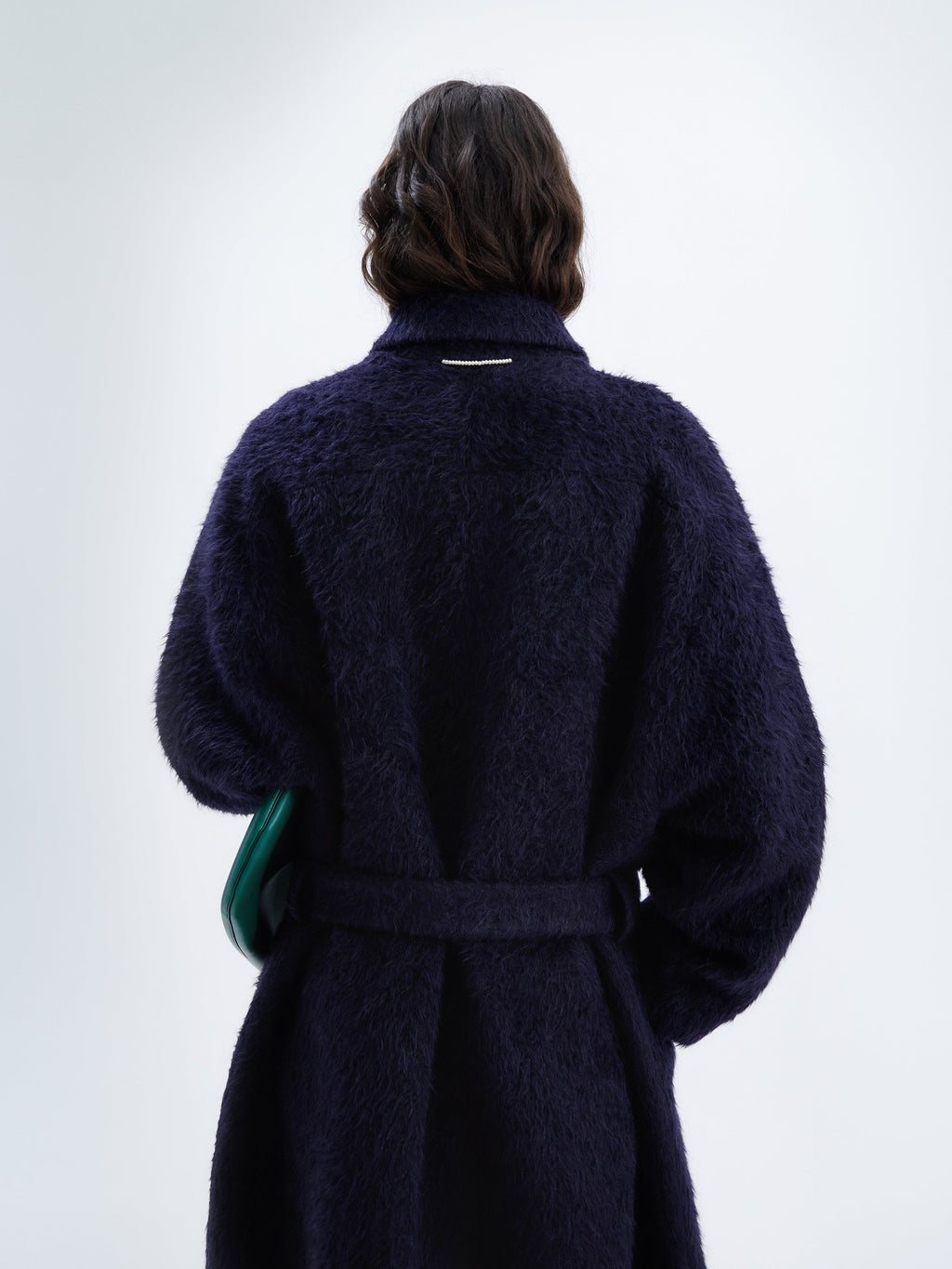 Long belted coat in alpaca
