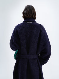 Long belted coat in alpaca