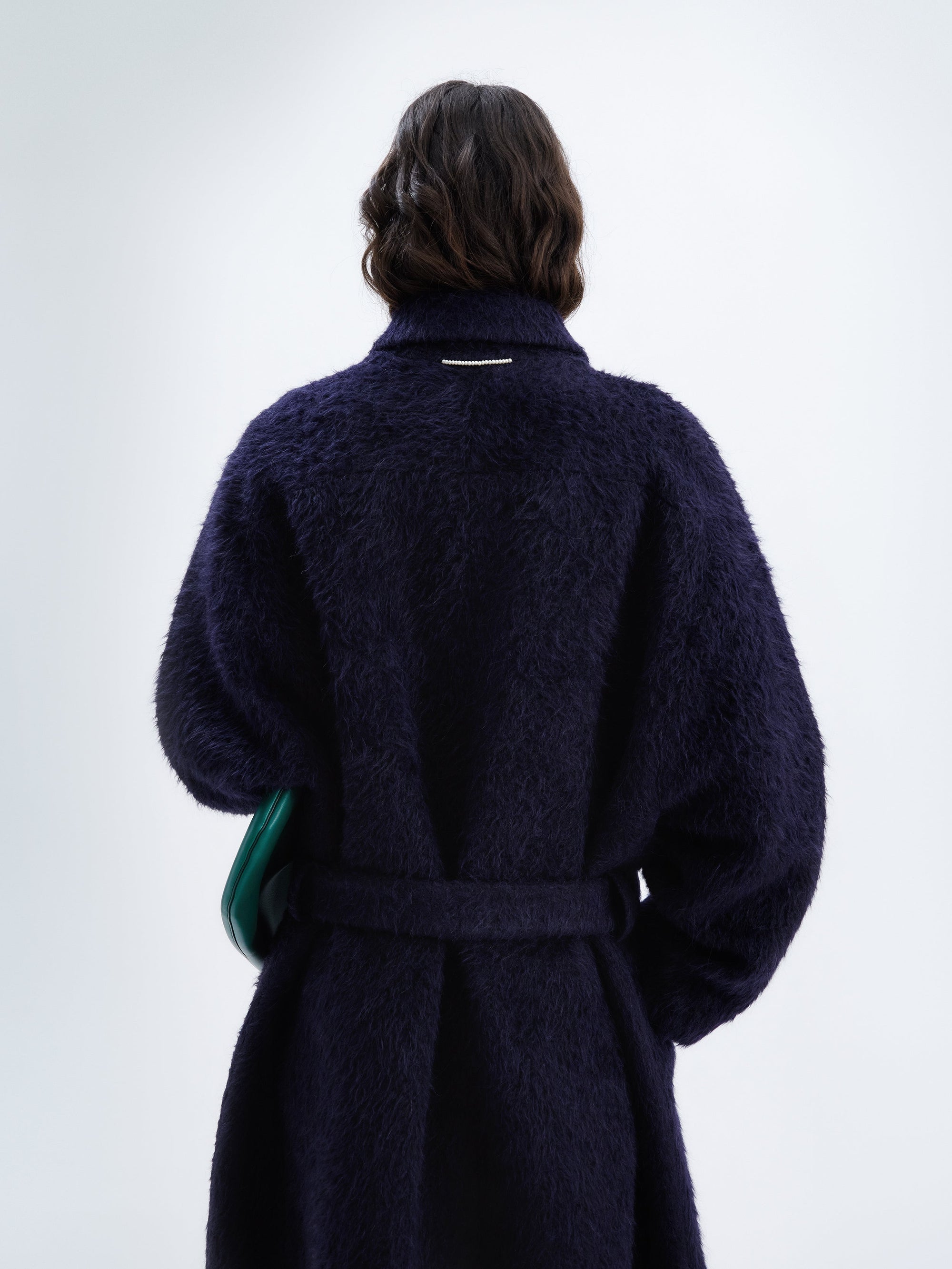 Long belted coat in alpaca