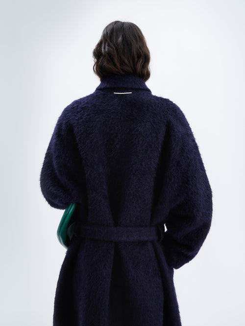 Long belted coat in alpaca