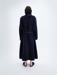 Long belted coat in alpaca