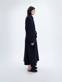 Long belted coat in alpaca