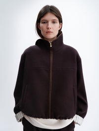 Zipped blouson in felted wool