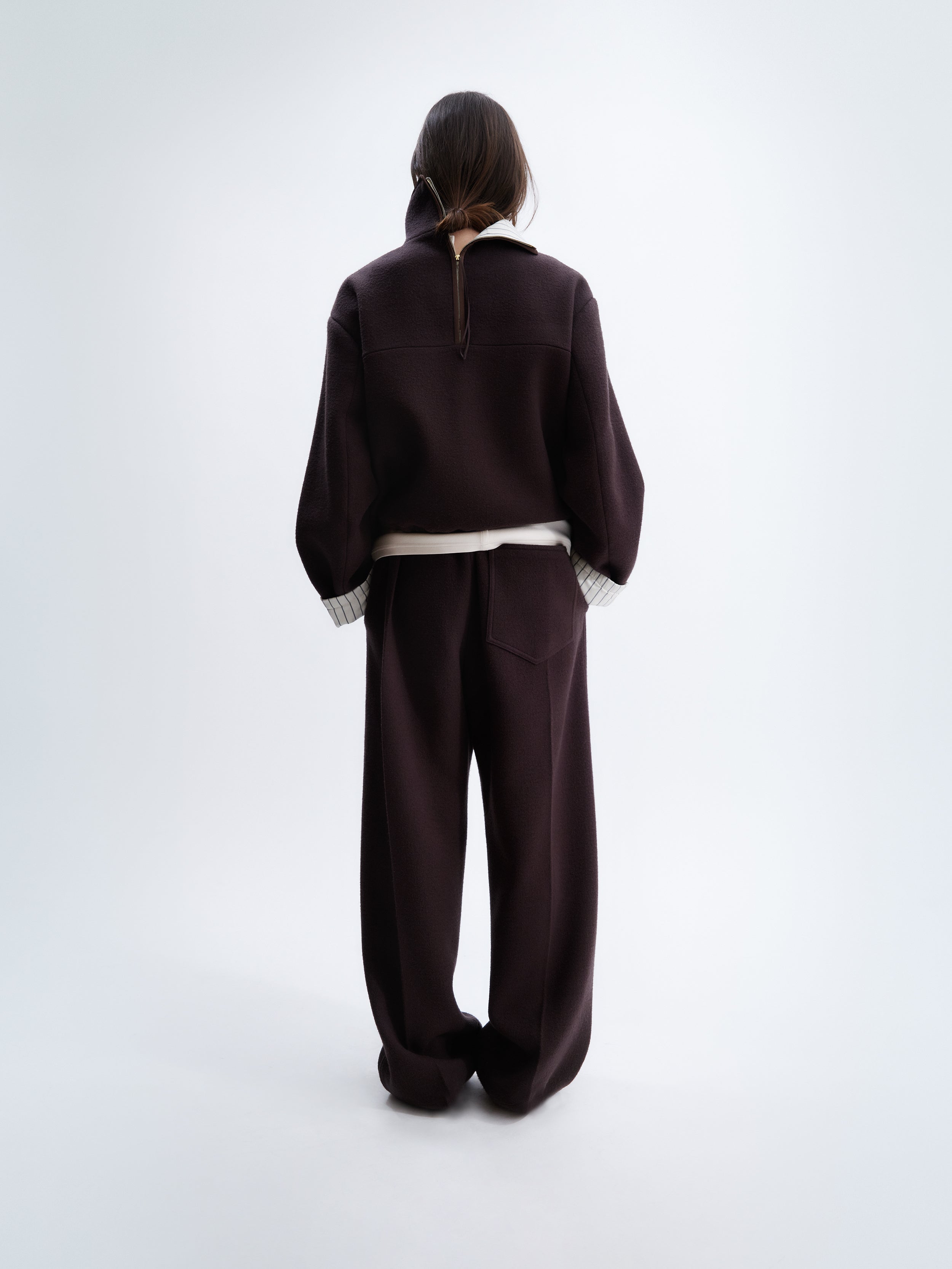Zipped blouson in felted wool