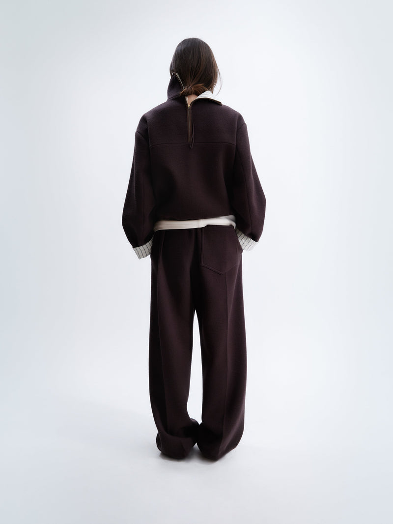 Zipped blouson in felted wool