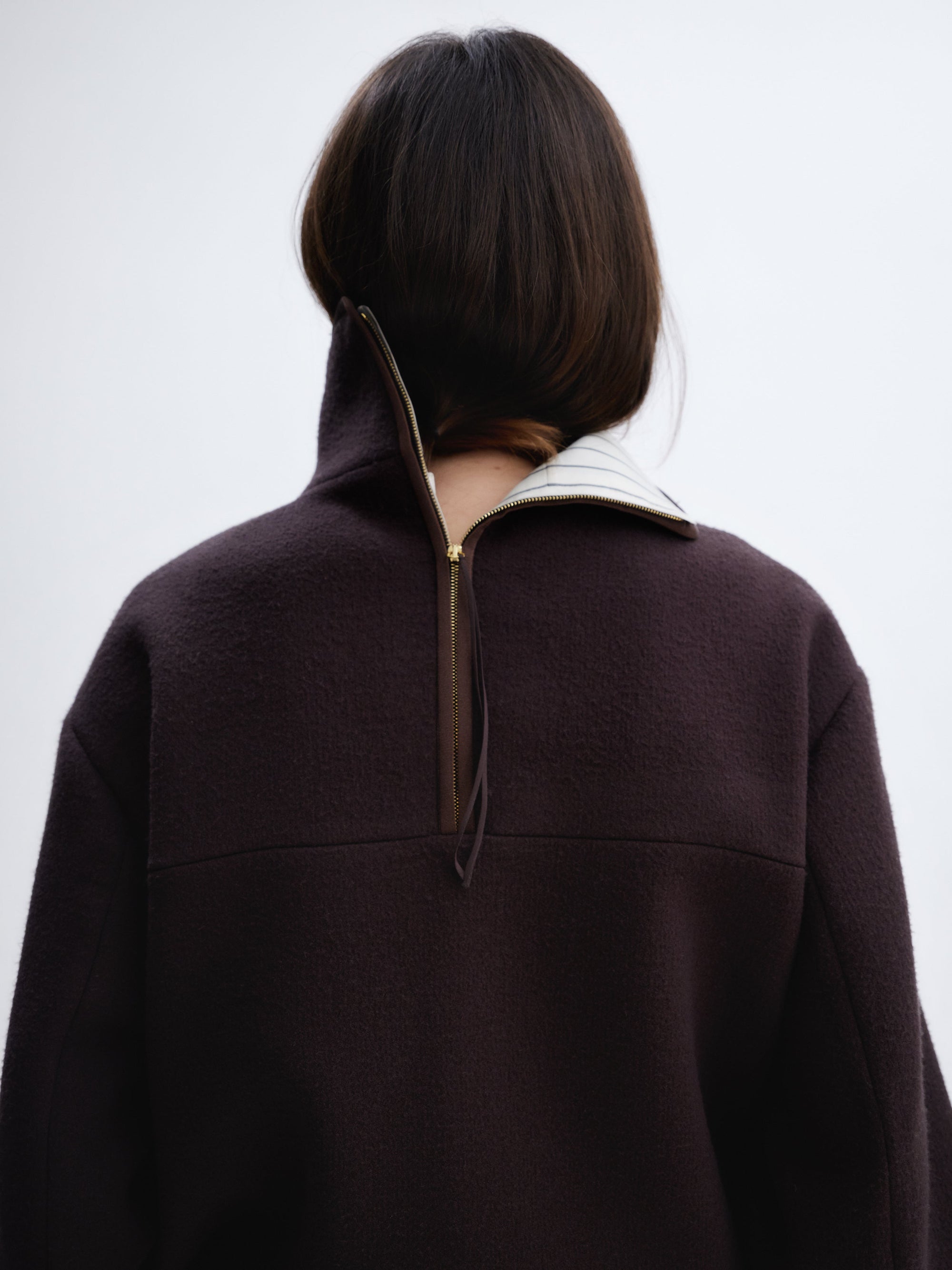 Zipped blouson in felted wool
