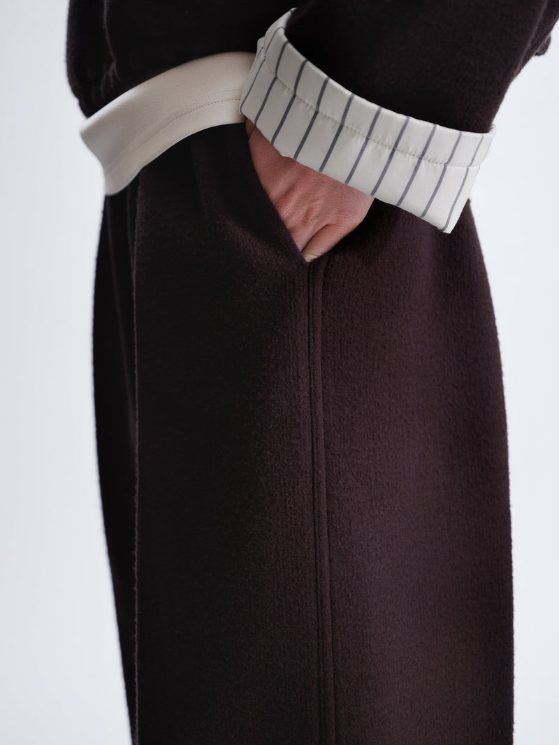 Pull-on trousers in felted wool
