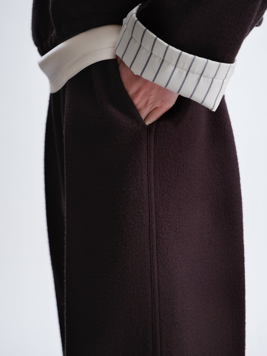 Pull-on trousers in felted wool