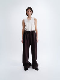 Pull-on trousers in felted wool