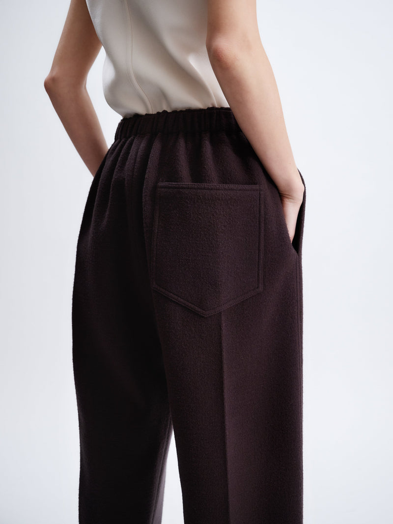 Pull-on trousers in felted wool
