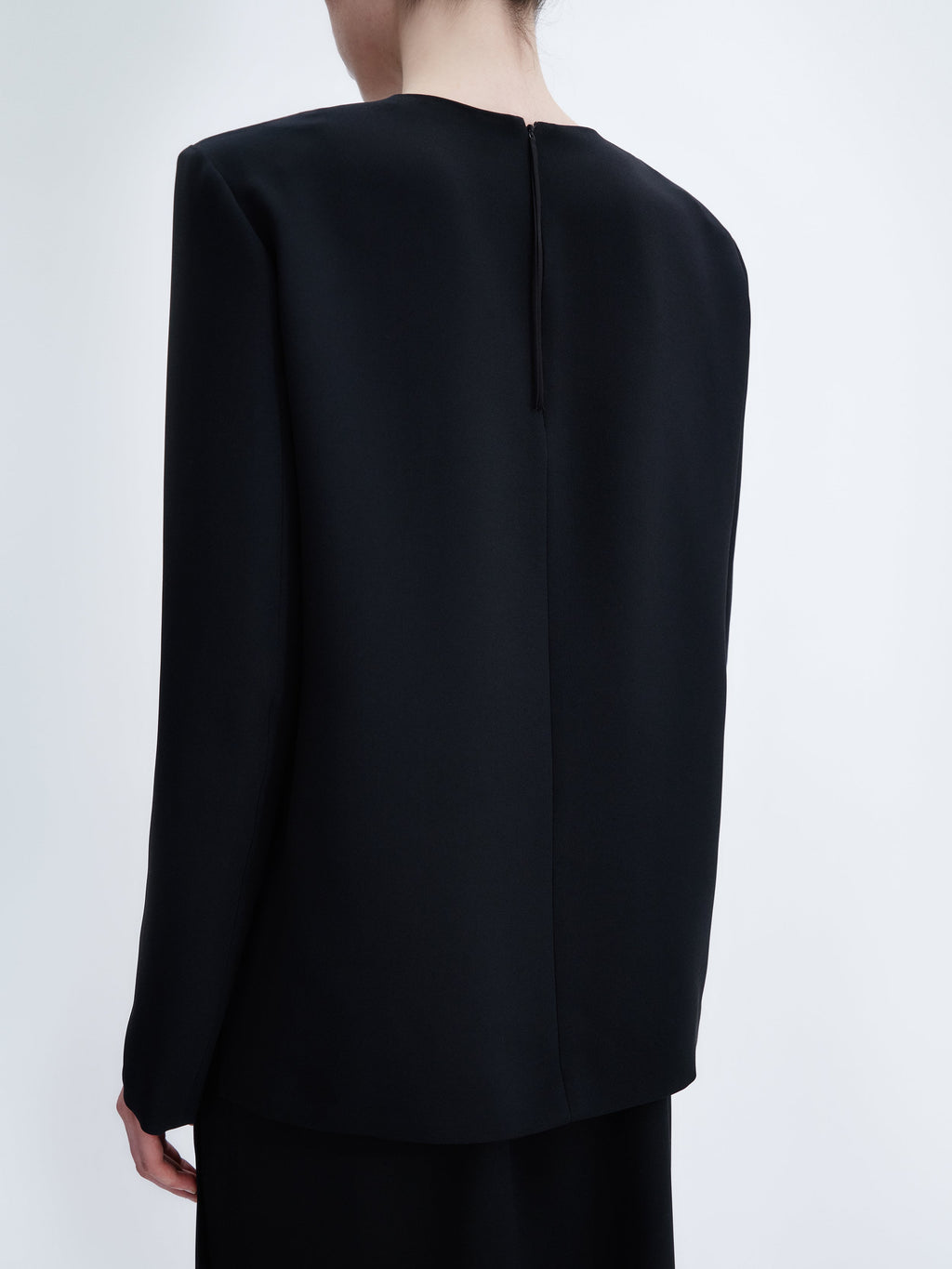 Long sleeve shift top in cady