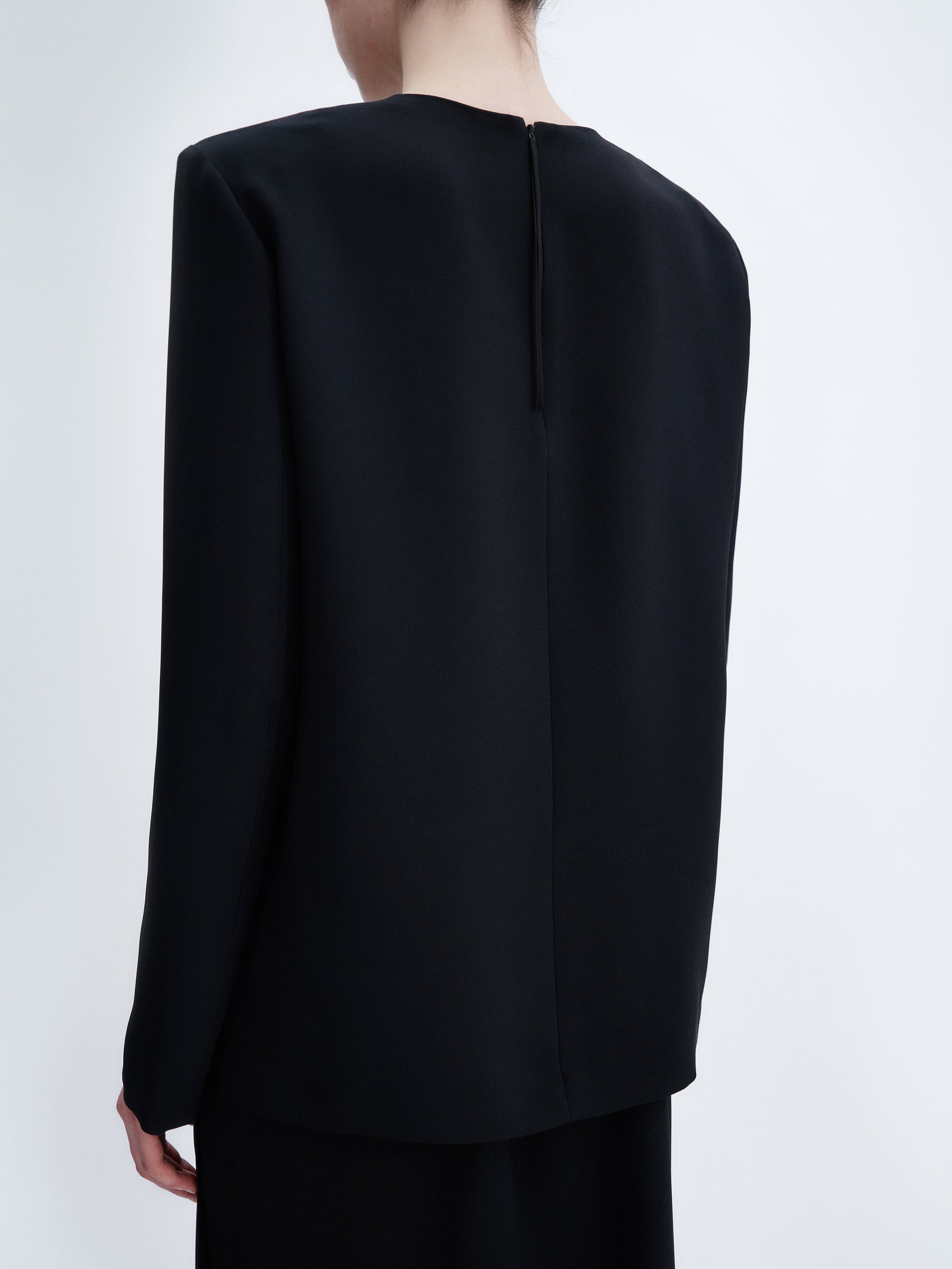 Long sleeve shift top in cady
