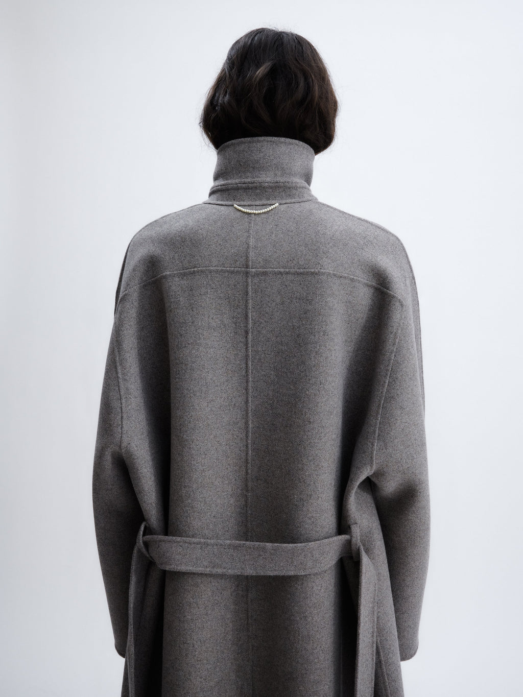 Belted coat in felted double face