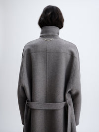 Belted coat in felted double face