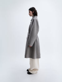 Belted coat in felted double face