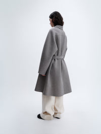 Belted coat in felted double face