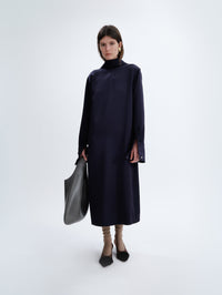 Scarf dress in double satin