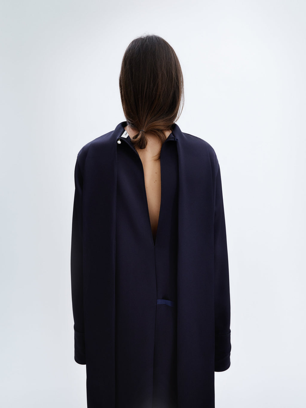Scarf dress in double satin