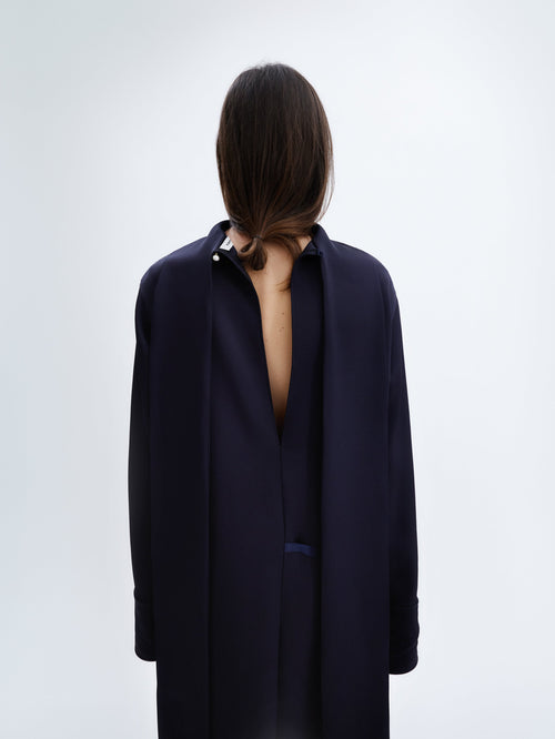Scarf dress in double satin