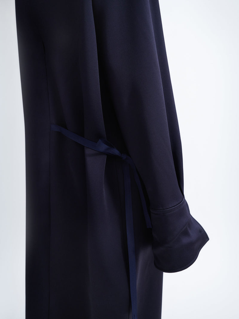 Scarf dress in double satin