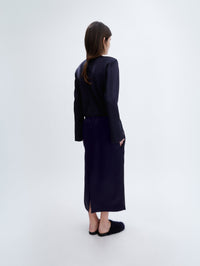 Pull-on skirt in double satin