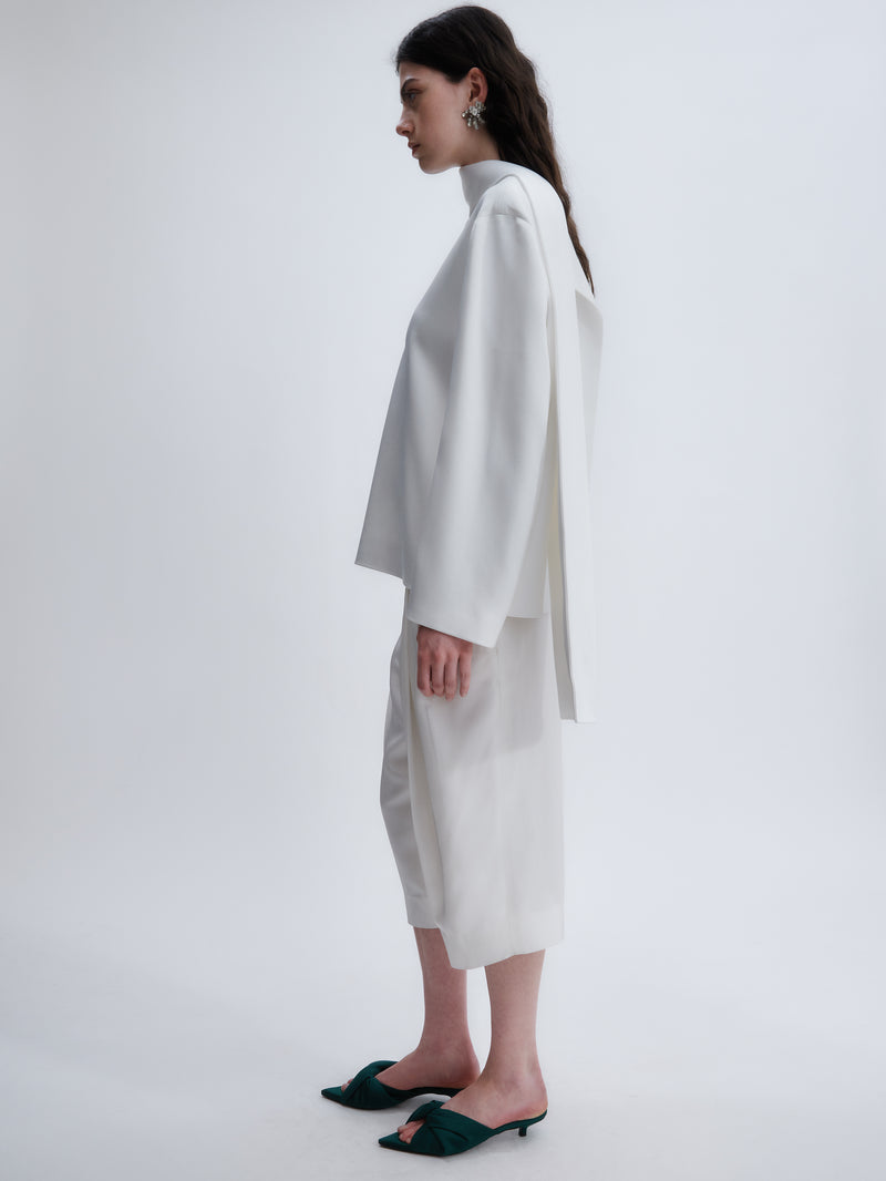 Long bermuda shorts in viscose twill