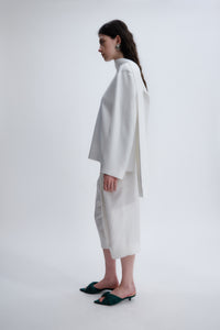Long bermuda shorts in viscose twill