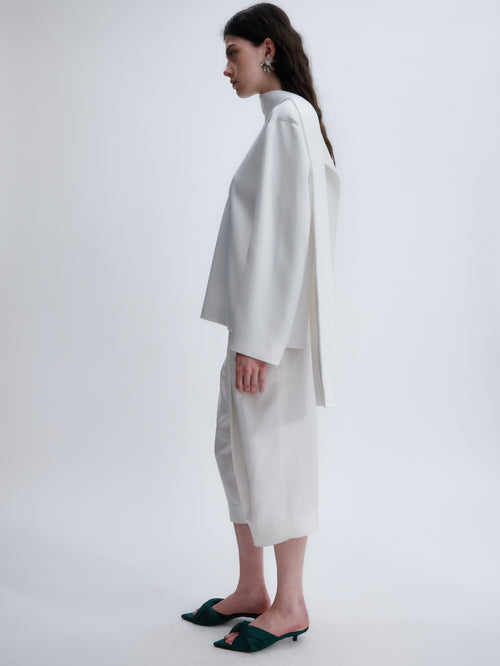Long bermuda shorts in viscose twill