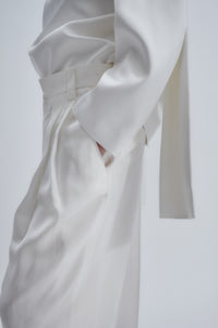 Long bermuda shorts in viscose twill