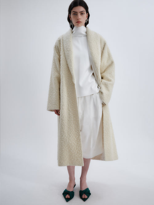 Dressing gown in suri alpaca