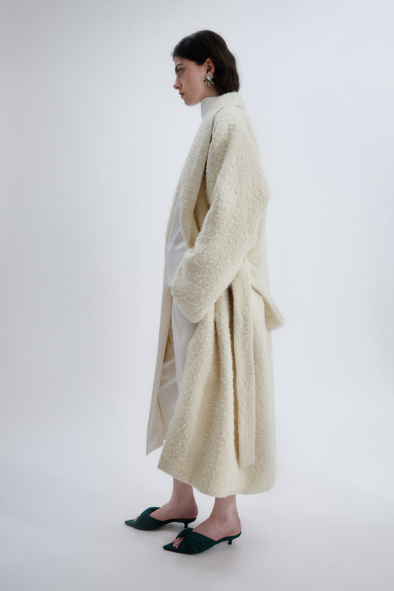 Dressing gown in suri alpaca