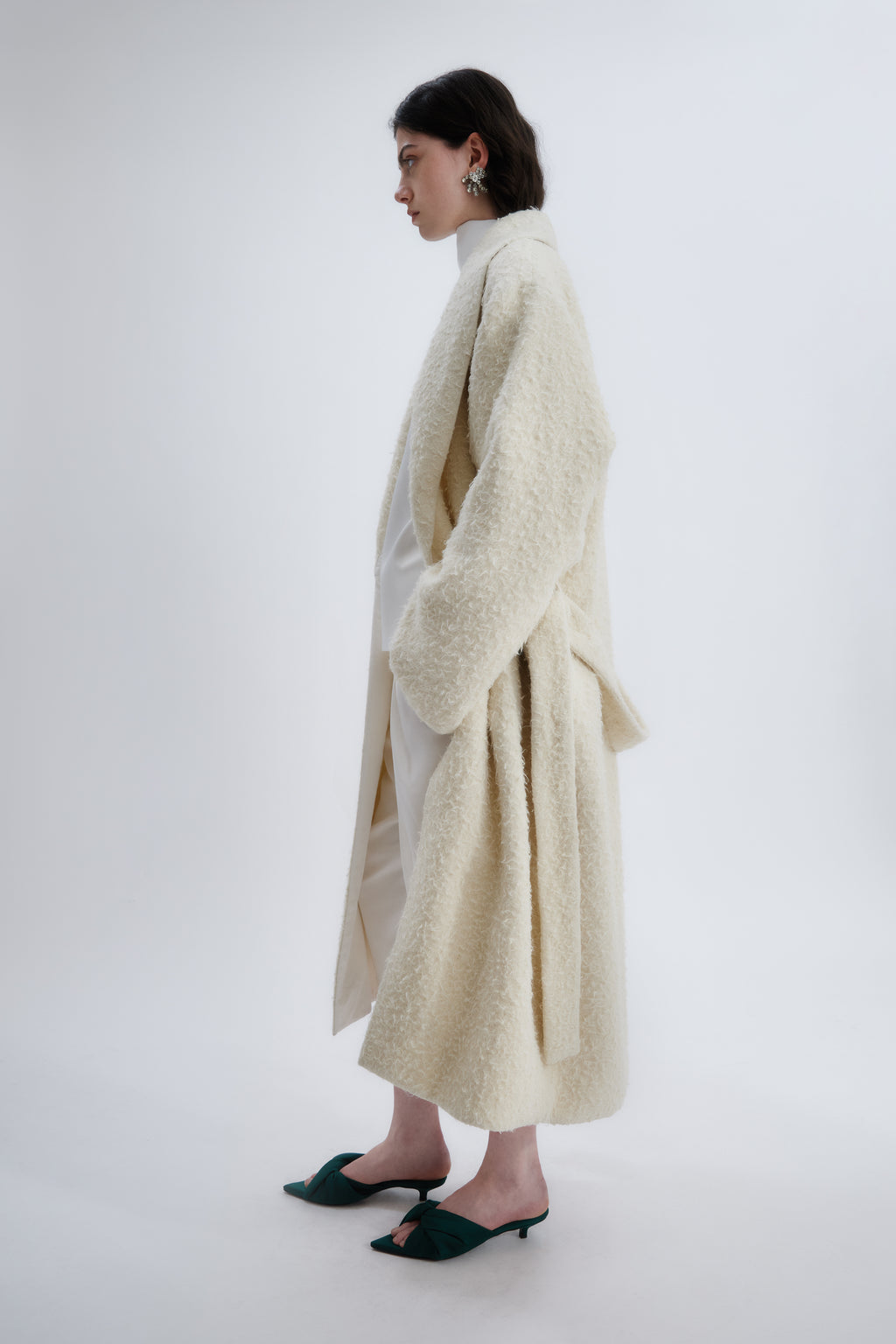 Dressing gown in suri alpaca