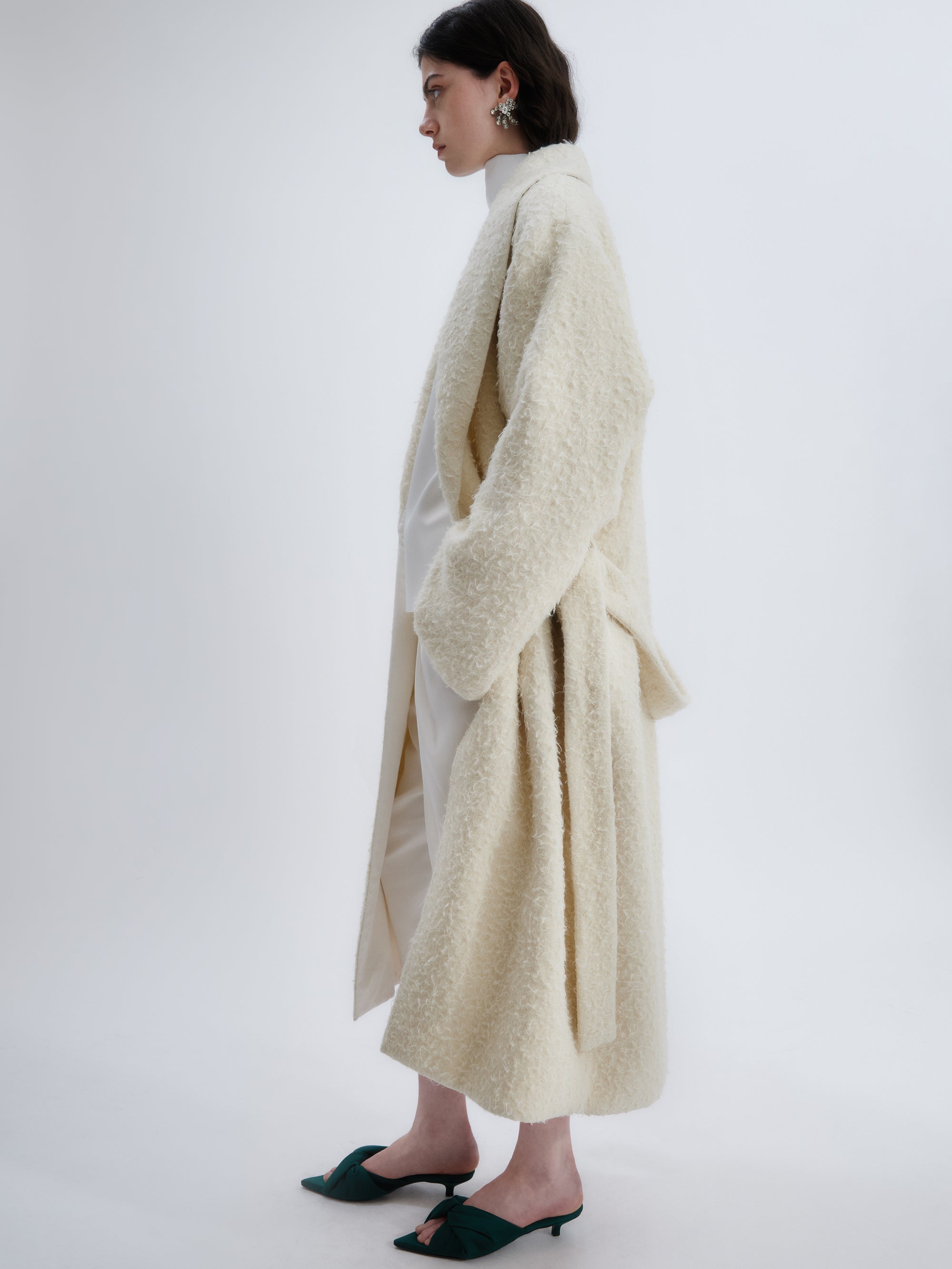 Dressing gown in suri alpaca