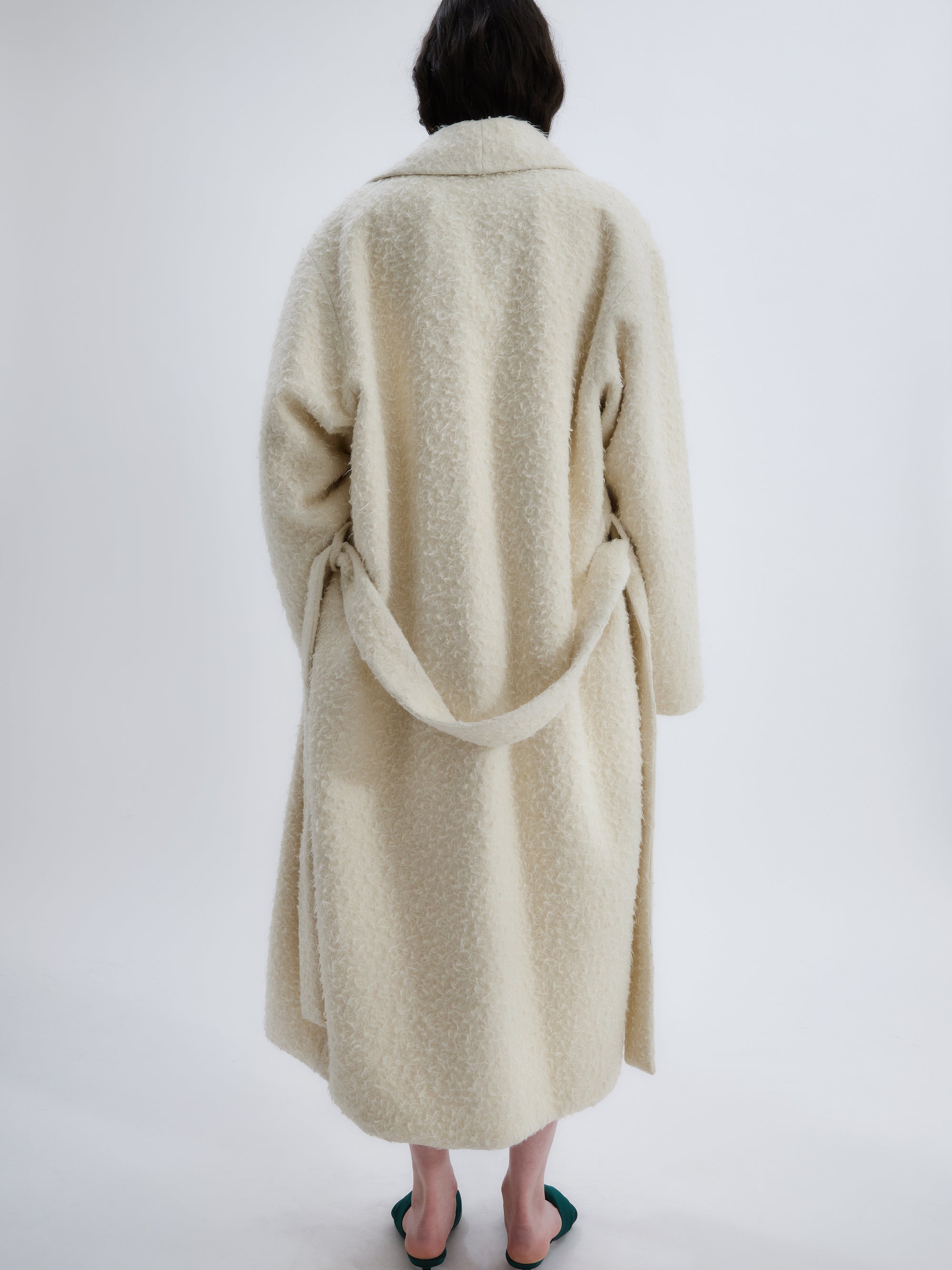 Dressing gown in suri alpaca