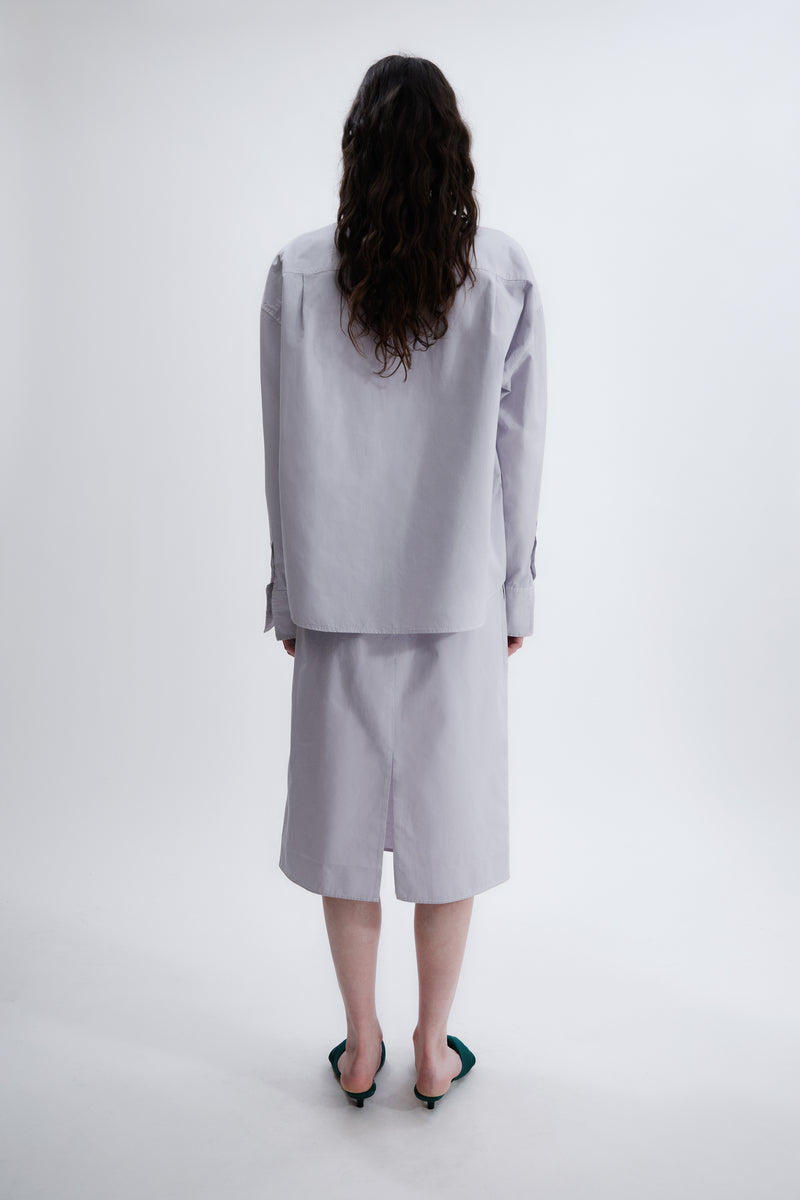 Pull-on skirt in matt poplin