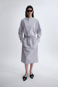 Pull-on skirt in matt poplin