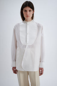 Plastron shirt in sheer taffetas