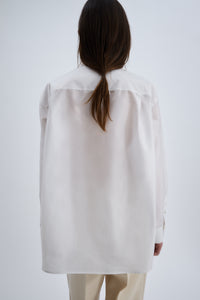 Plastron shirt in sheer taffetas