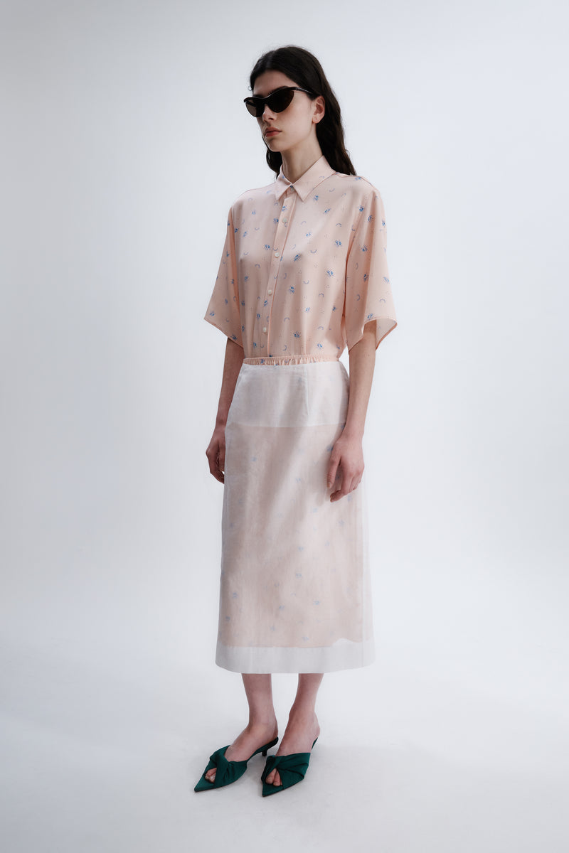 Short-sleeve shirt in flower print
