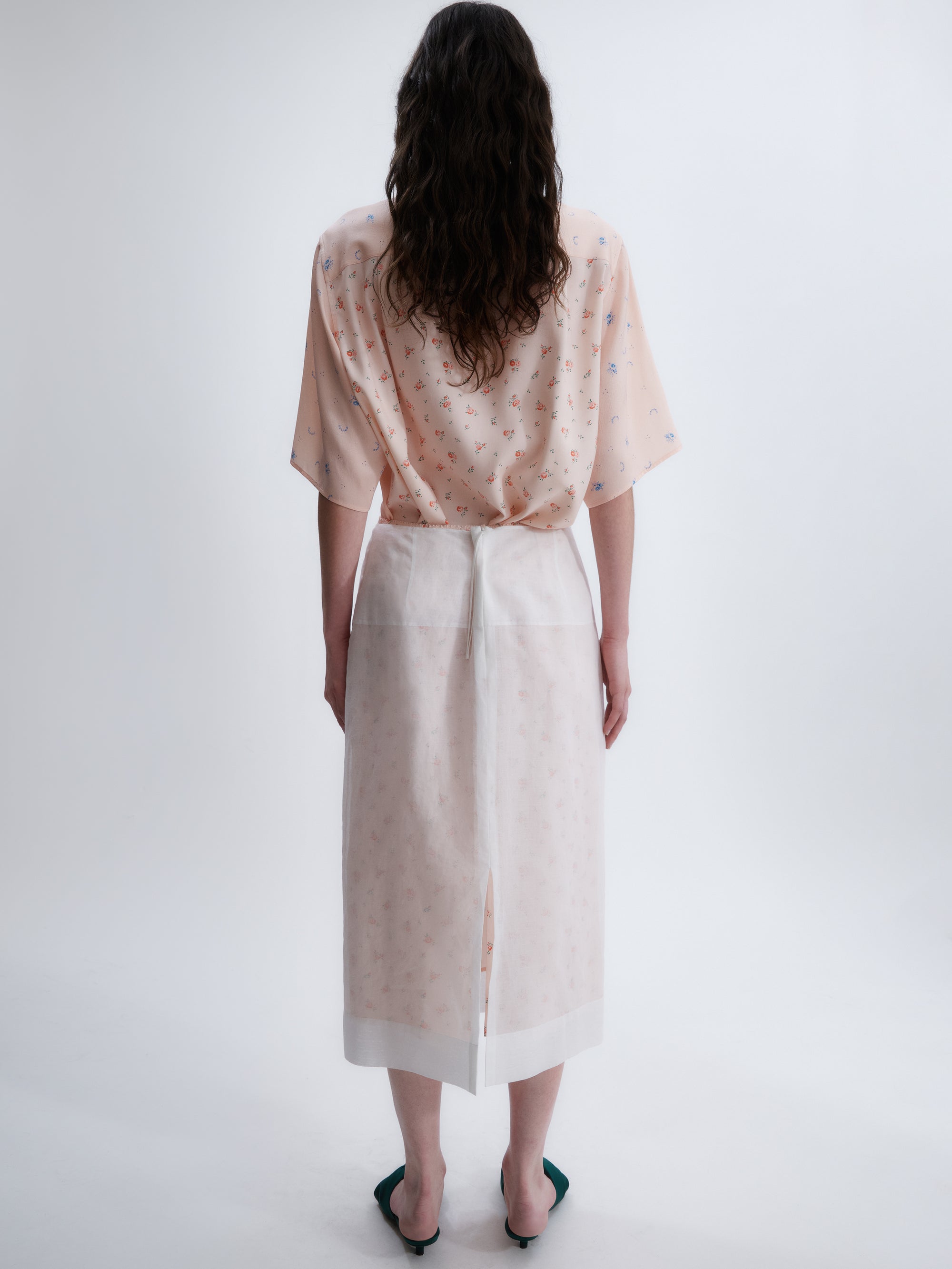 Short-sleeve shirt in flower print