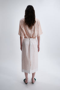 Floral lined skirt in small flower print organdie