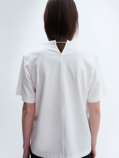 Pearl scoop neck T-shirt in classic jersey