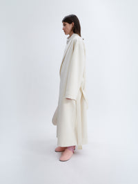 Dressing gown coat in double wool