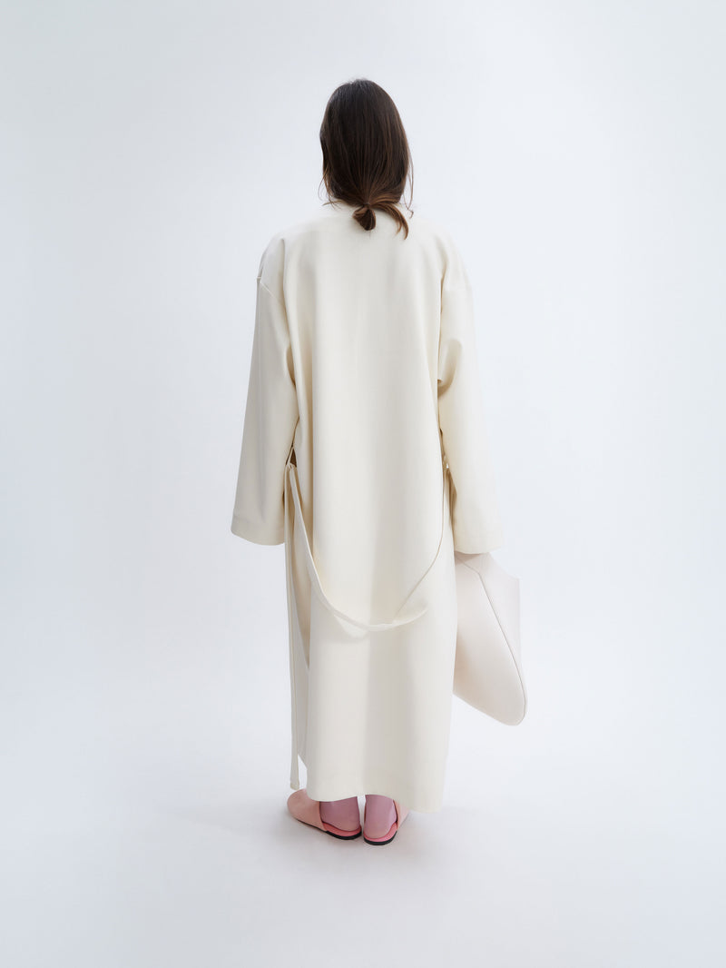 Dressing gown coat in double wool