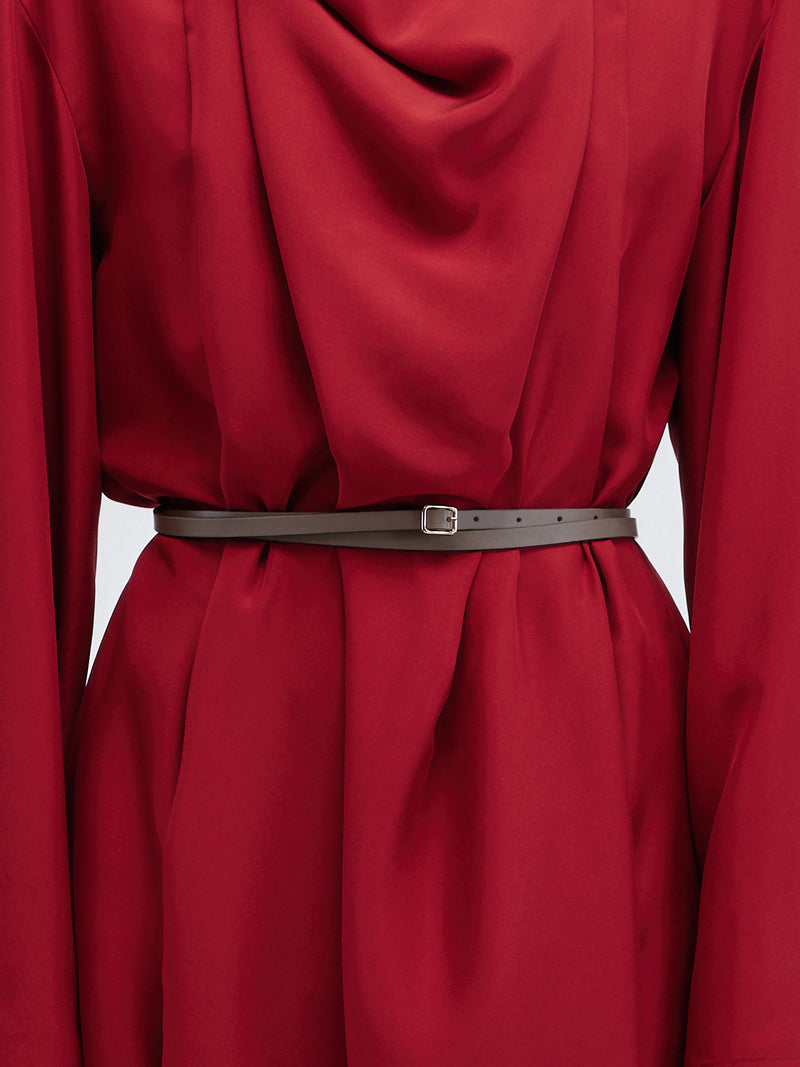 Double wrap belt in leather