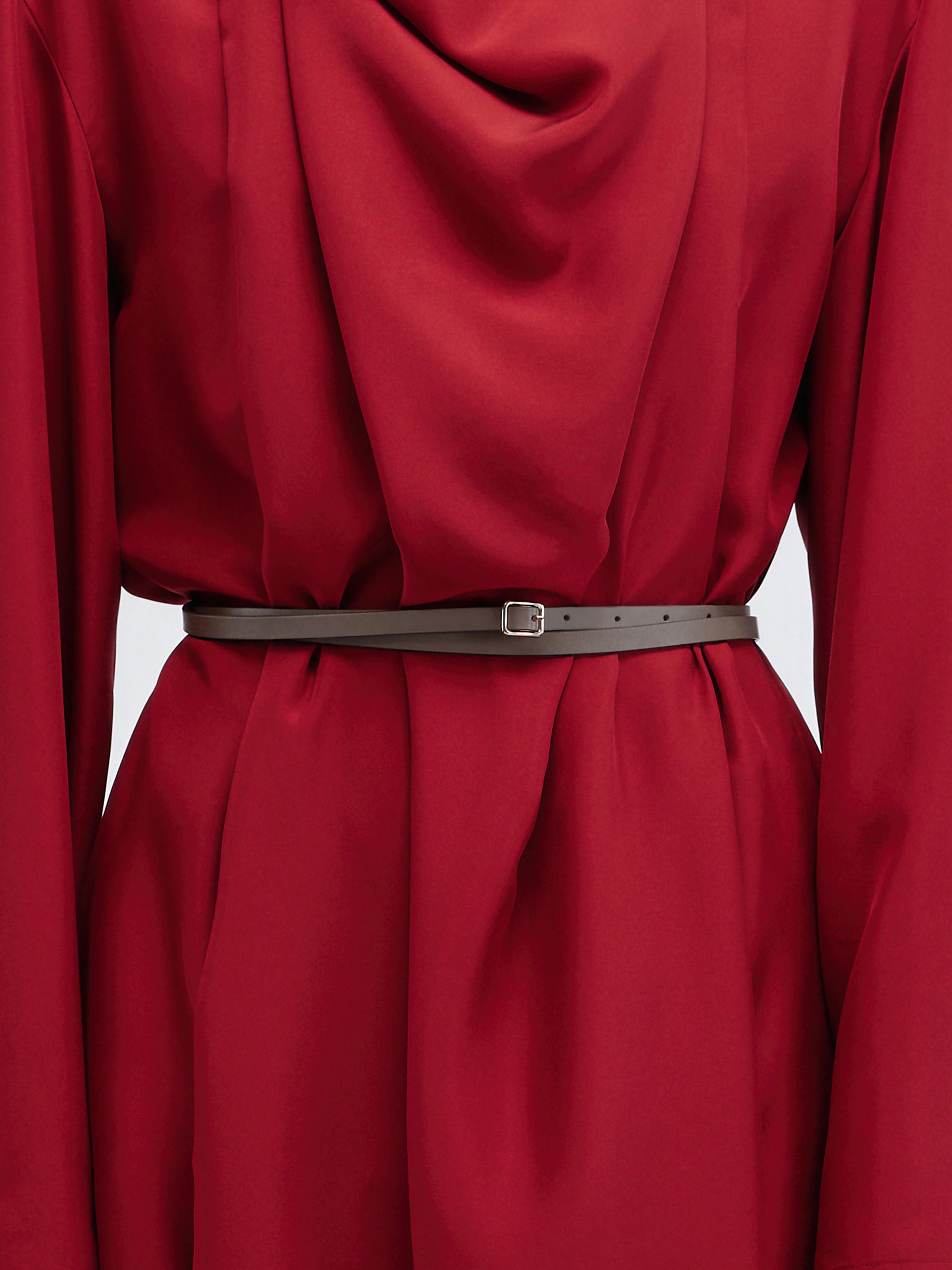 Double wrap belt in leather