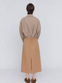 Double-face wool wrap skirt