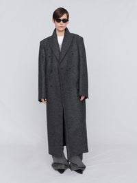 Tailored coat in shetland wool