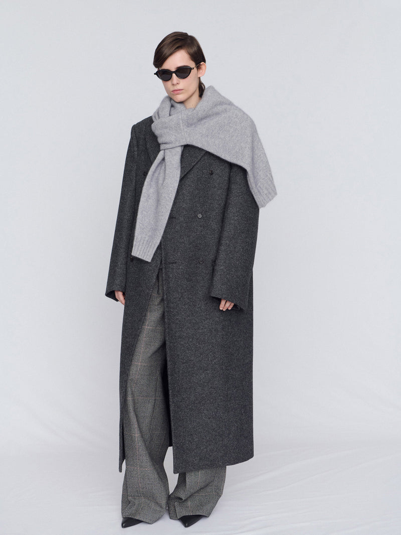 Tailored coat in shetland wool